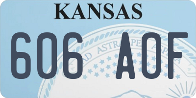 KS license plate 606AOF