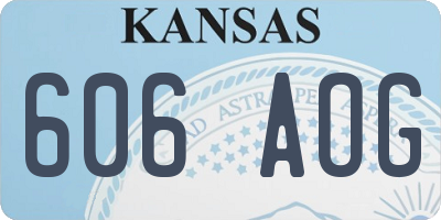 KS license plate 606AOG