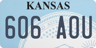 KS license plate 606AOU