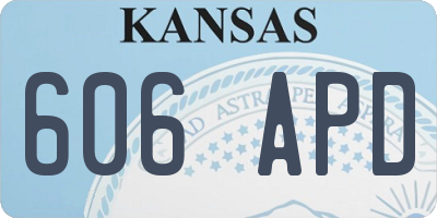 KS license plate 606APD