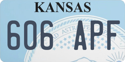 KS license plate 606APF