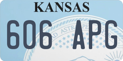 KS license plate 606APG