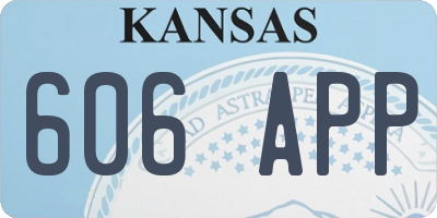 KS license plate 606APP
