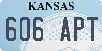 KS license plate 606APT