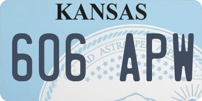 KS license plate 606APW
