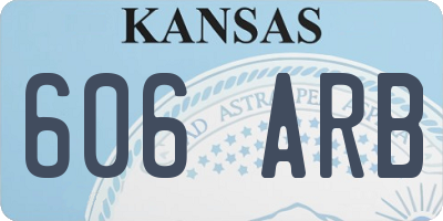 KS license plate 606ARB