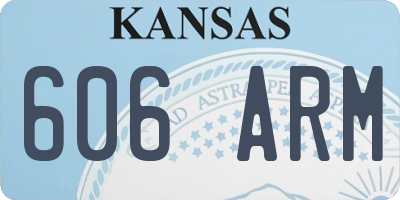 KS license plate 606ARM