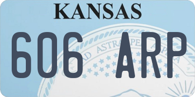 KS license plate 606ARP
