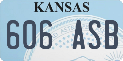 KS license plate 606ASB