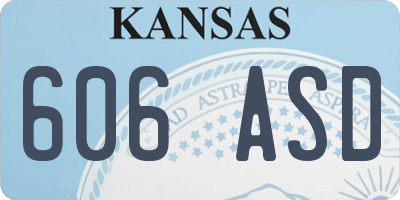 KS license plate 606ASD