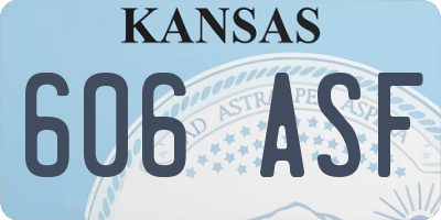 KS license plate 606ASF