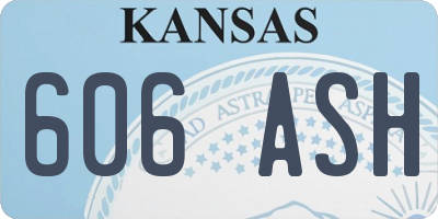 KS license plate 606ASH