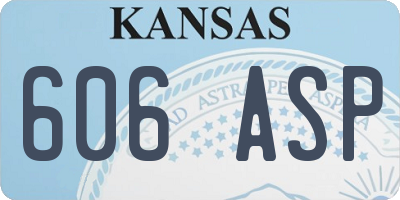 KS license plate 606ASP