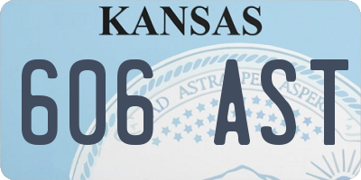 KS license plate 606AST