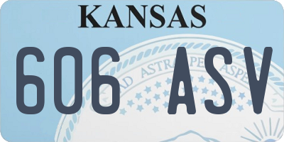 KS license plate 606ASV