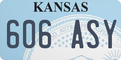 KS license plate 606ASY