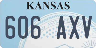 KS license plate 606AXV