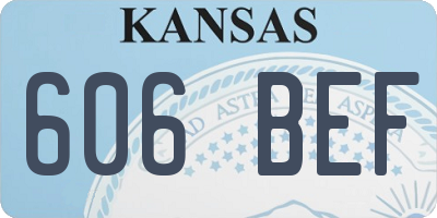 KS license plate 606BEF