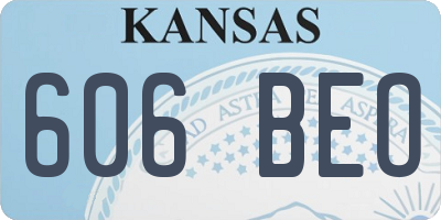 KS license plate 606BEO