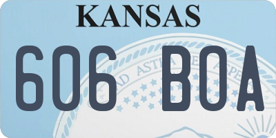 KS license plate 606BOA