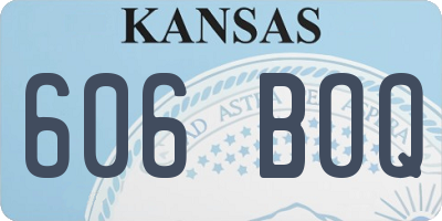 KS license plate 606BOQ