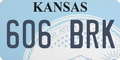 KS license plate 606BRK