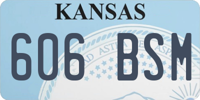 KS license plate 606BSM