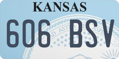 KS license plate 606BSV