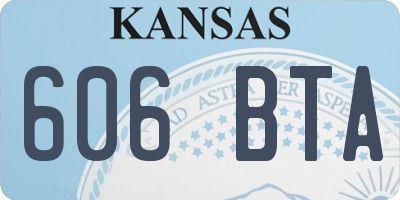 KS license plate 606BTA