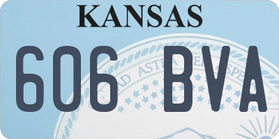 KS license plate 606BVA