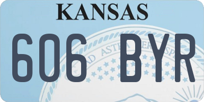 KS license plate 606BYR