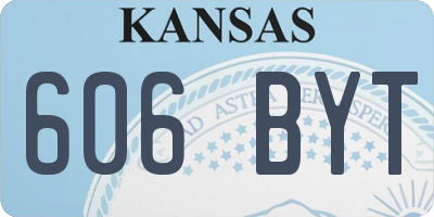 KS license plate 606BYT