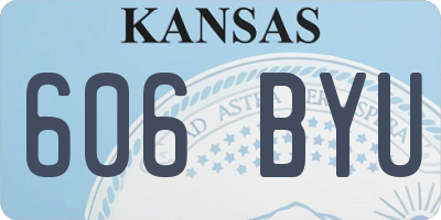 KS license plate 606BYU