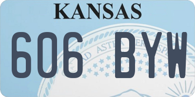 KS license plate 606BYW
