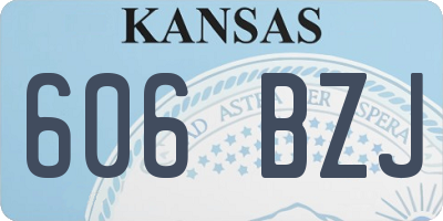 KS license plate 606BZJ