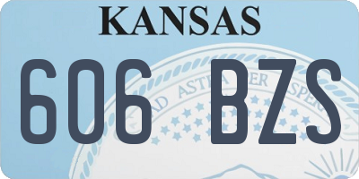 KS license plate 606BZS