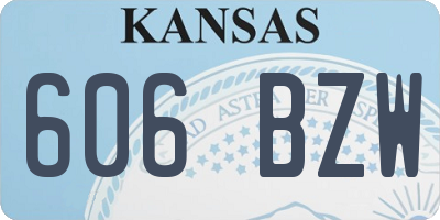 KS license plate 606BZW