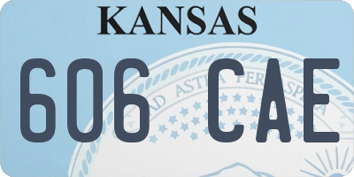 KS license plate 606CAE