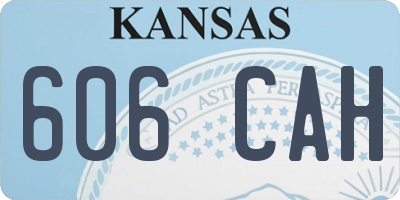 KS license plate 606CAH