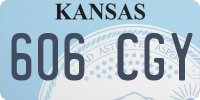 KS license plate 606CGY