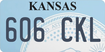 KS license plate 606CKL