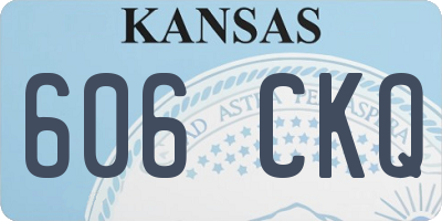 KS license plate 606CKQ