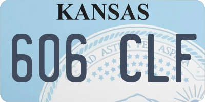 KS license plate 606CLF