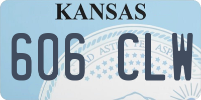 KS license plate 606CLW