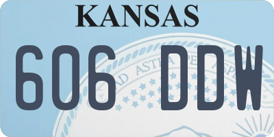 KS license plate 606DDW