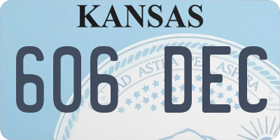 KS license plate 606DEC