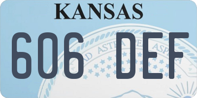 KS license plate 606DEF