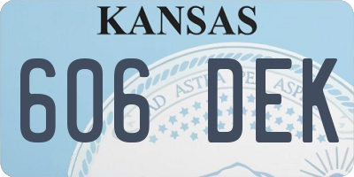 KS license plate 606DEK