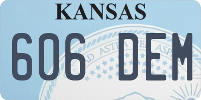 KS license plate 606DEM