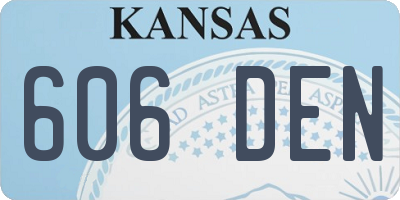 KS license plate 606DEN